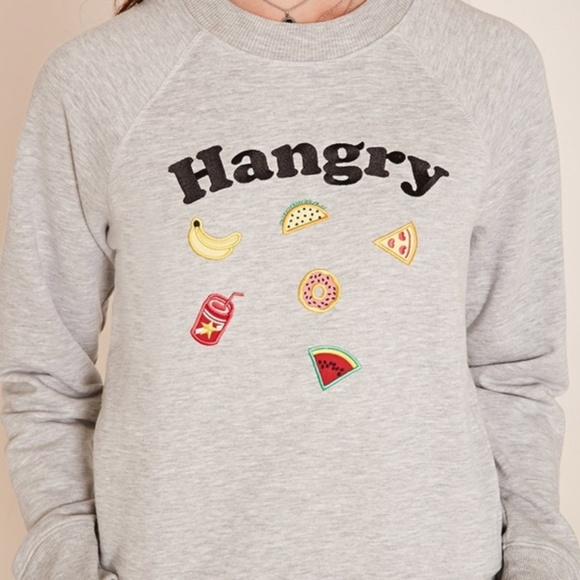 "Hangry" Embroidered Crewneck Sweatshirt - Picture 2 of 2